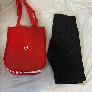 Lululemon biker shorts with bag